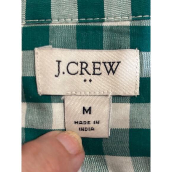 J. Crew Factory green gingham button front top, medium, country, farmcore - Picture 4 of 5